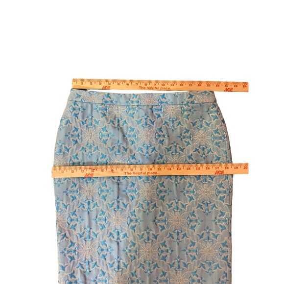 Vintage Moda International Skirt Womens 8 Used Blue Silver - Picture 10 of 13